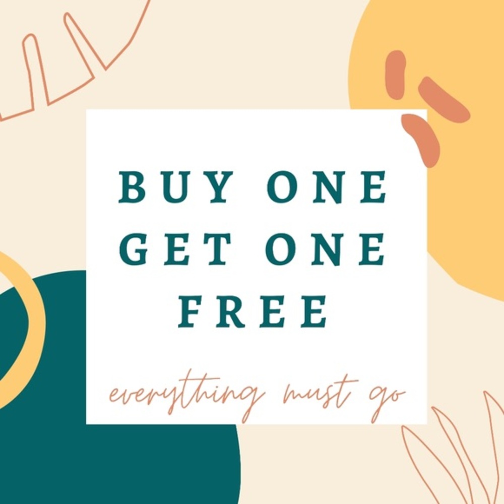 Buy one, get one free! Everything in my closet must go!